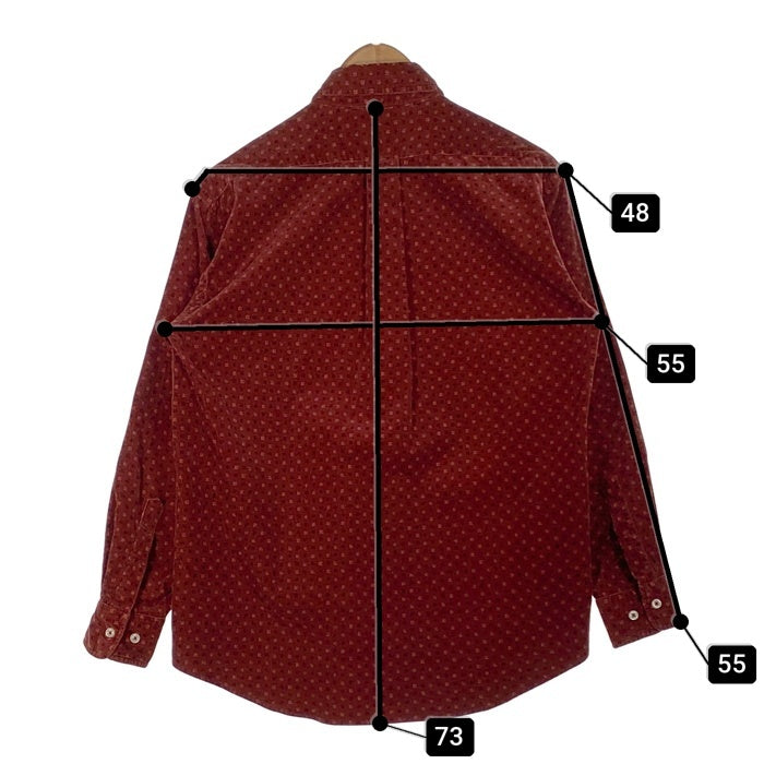 CHAPS RALPH LAUREN チャップス ラルフローレン ボタンダウン コーデュロイシャツ 総柄 ボルドー Size M 福生店