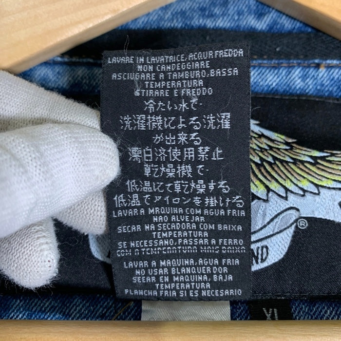 HARLEY DAVIDSON ハーレーダビッドソン BAR & SHIELD LOGO DENIM VEST デニムベスト ワッペン 刺繡 ライトブルー Size XL 福生店