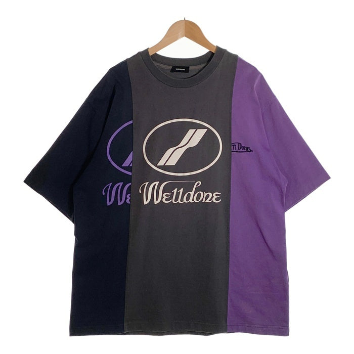 WE11DONE ウェルダン ドッキング Tシャツ プリント 刺繡 ブラック ネイビー パープル WD-TP7-20-100-U-PP Size M 福生店