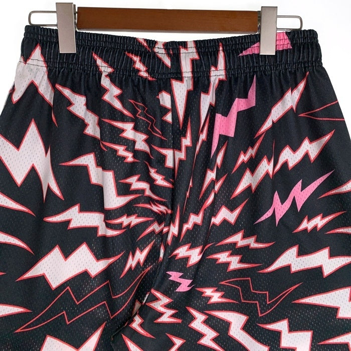 BRAVEST STUDIOS Black Lightning Shorts メッシュ ショーツ ハーフ パンツ ブラック ピンク Size L 福生店