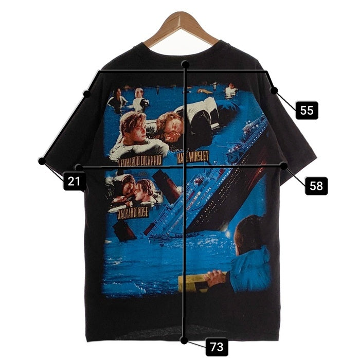 90's TITANIC タイタニック 両面プリント Tシャツ ブラック ブートレグ ユーロタグ Size XL 福生店