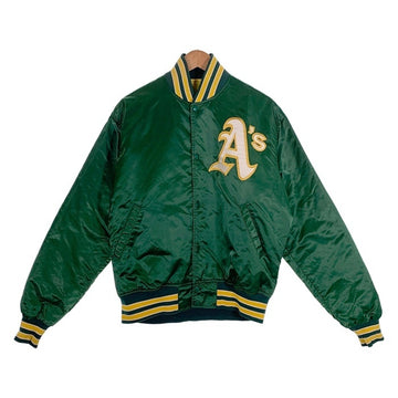 90's STARTER スターター MLB オークランド・アスレチックス ナイロンスタジャン グリーン USA製 Size L 福生店