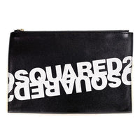 DSQUARED2 ディースクエアード ロゴプリント レザー クラッチバッグ セカンド ブラック 福生店