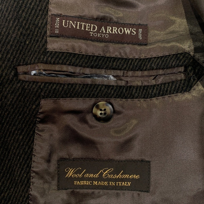 UNITED ARROWS ユナイテッドアローズ ウール カシミヤ チェスターコート ロング ブラウン Size 48 福生店