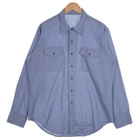 90's U.S. NAVY 米海軍  ミリタリー 長袖 シャンブレー シャツ ライトブルー 8405-01-074-4907 Size L 福生店