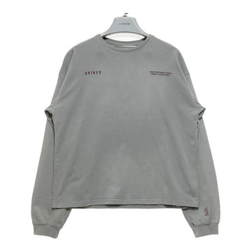 AVIREX アヴィレックス 5130701 WEB LIMITED LINE SPRAY L/S T-SHIRT 刺繍 長袖Tシャツ ライトグレー sizeL 瑞穂店