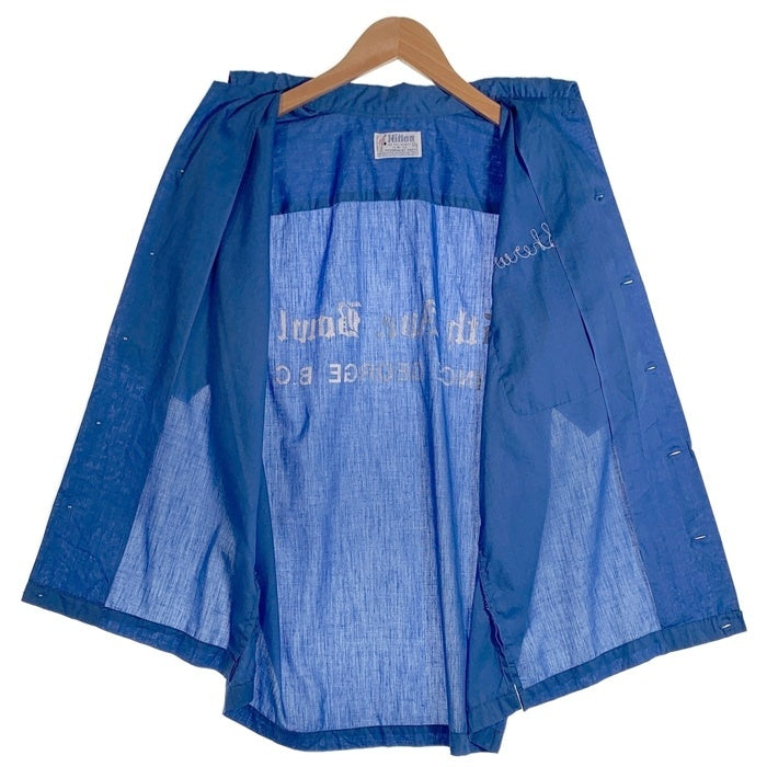 70's Hilton ヒルトン Bowling Shirt 半袖 ボーリングシャツ チェーンステッチ 刺繡 ブルー USA製 Size M 福生店