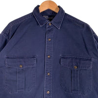 Polo by Ralph Lauren ポロラルフローレン コットン ワークシャツ 長袖 ネイビー やや厚手 Size L 福生店