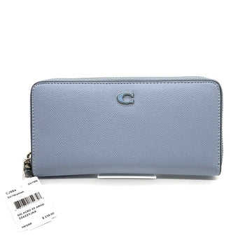 COACH コーチ CJ884 PVCレザー ラウンドファスナーウォレット 長財布 ライトブルー 福生店