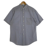 L.L.Bean エルエルビーン シアサッカー ボタンダウンチェックシャツ 半袖 ライトブルー Size M 福生店
