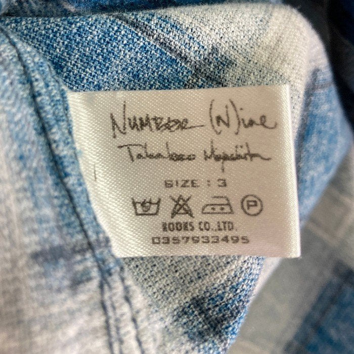 NUMBER (N)INE ナンバーナイン カート期 ネルシャツ ブルー size3 瑞穂店