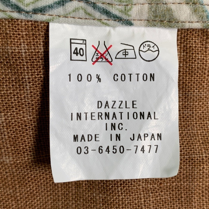 Dry Bones ドライボーンズ イタリアンカラー 総柄シャツ ブラウン 半袖 コットン Size M 福生店