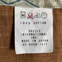 Dry Bones ドライボーンズ イタリアンカラー 総柄シャツ ブラウン 半袖 コットン Size M 福生店