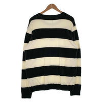glamb グラム ナイロン ボーダーニット クルーネックセーター ホワイト ブラック GB16AT/KNT12 Size 4 福生店