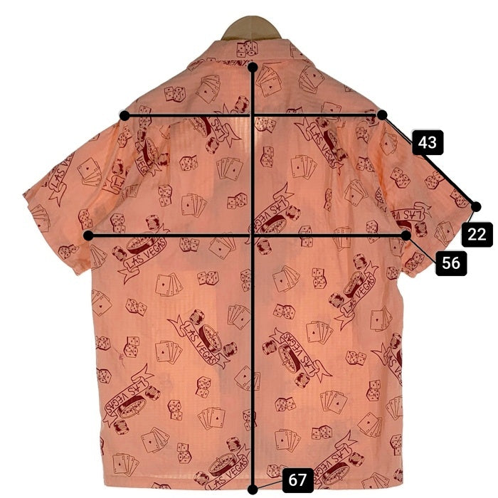 STAR OF HOLLYWOOD スターオブハリウッド LAS VEGAS オープンカラーコットンシャツ 半袖 ピンク SH36162 Size M 福生店