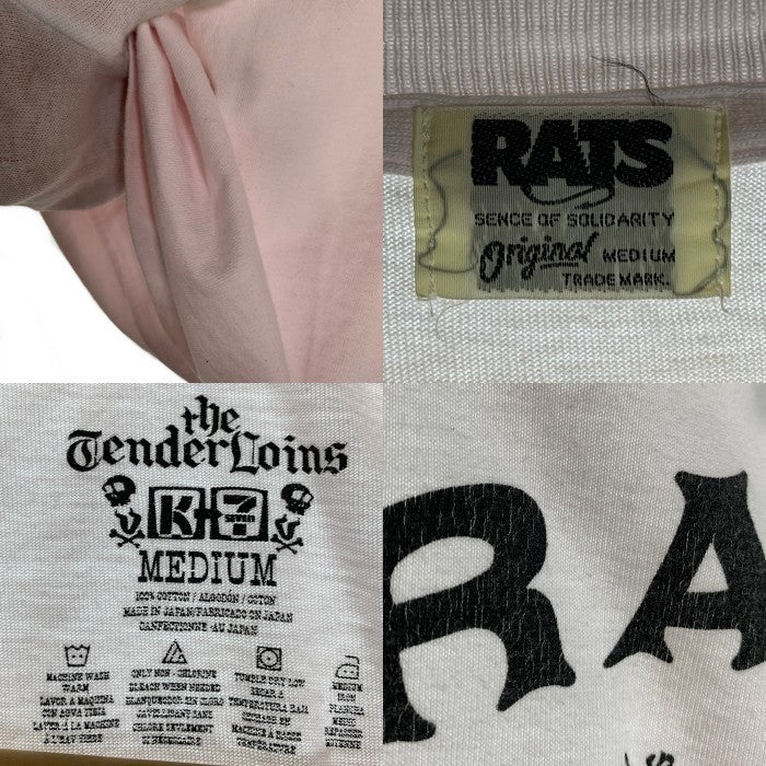 RATS ラッツ TENDERLOIN テンダーロイン RATSU NARROW VERUM 半袖 プリントTシャツ ホワイト Size M 福生店