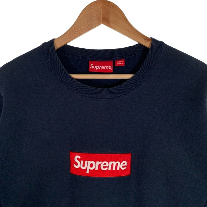 SUPREME シュプリーム 15AW Box Logo Crewneck ボックスロゴ クルーネック スウェットトレーナー ネイビー 赤ボックス Size L 福生店