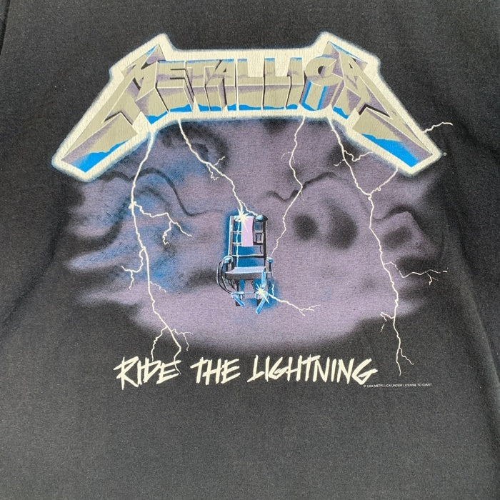 00`s METALLICA メタリカ RIDE THE LIGHTNING 半袖 Tシャツ ブラック FRUIT OF THE LOOMタグ Size L 福生店