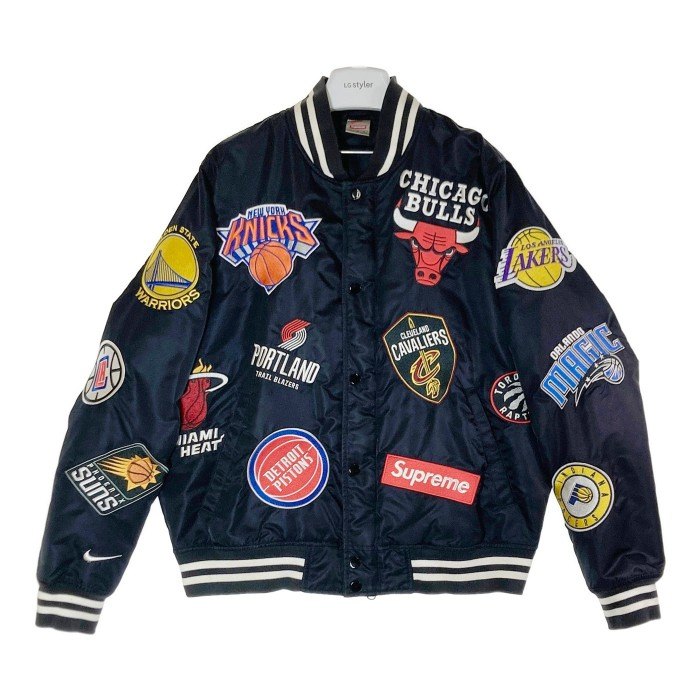 SUPREME シュプリーム × NIKE ナイキ AO3631-010 18SS NBA Teams Warm-Up Jacket ウォームアップ ジャケット スタジアムジャケット ブルゾン ブラック sizeM 瑞穂店