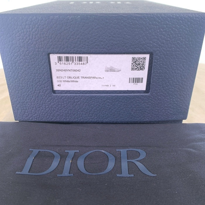 Dior Homme ディオールオム B23 LT OBLIQUE TRANSPARENCY オブリーク ローカットスニーカースニーカー ホワイト Size 42  (27.0cm) 福生店