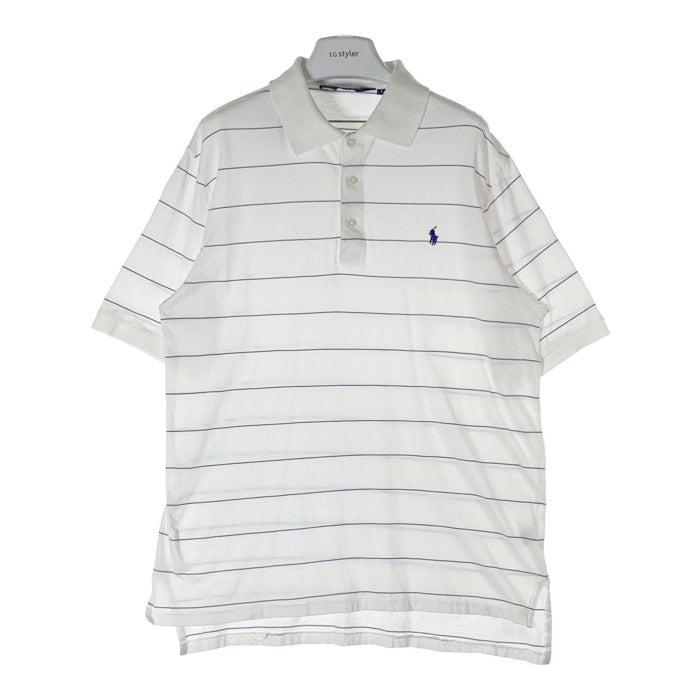 POLO GOLF RALPH LAUREN ポロゴルフ ラルフローレン ボーダー 半袖ポロシャツ ホワイト sizeL 瑞穂店