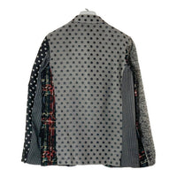 COMME des GARCONS HOMME PLUS コムデギャルソンオムプリュス PJ-J081 AD2012 異素材切替 花柄チェック 水玉 4つボタン テーラードジャケット ブラック sizeS 瑞穂店
