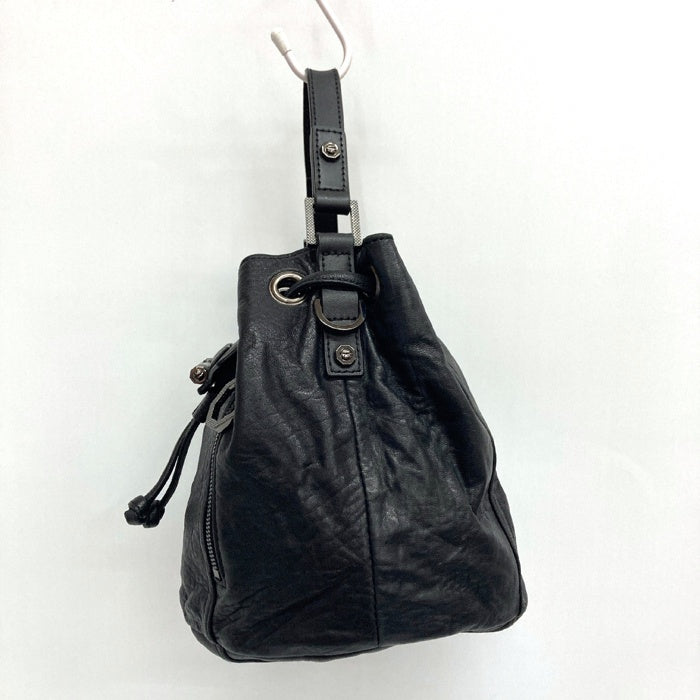 DIESEL ディーゼル 巾着型 レザー 2way ショルダーバッグ ブラック 瑞穂店