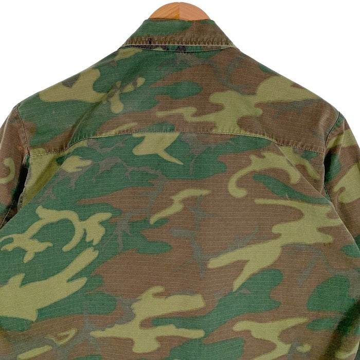 60’s U.S.ARMY 米軍 ジャングルファティーグ ミリタリージャケット リーフカモ リップストップ 68年会計 8415-945-7653 Size S-R 福生店