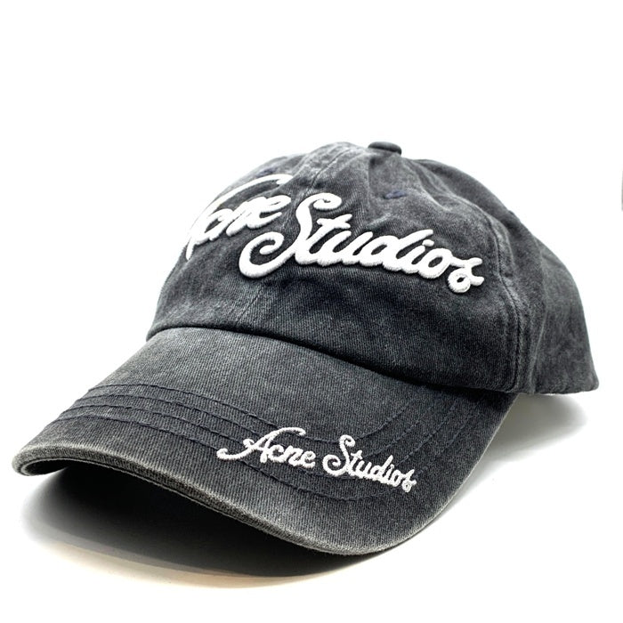 Acne Studios アクネストゥディオズ 24SS Logo Cap 刺繡ロゴ アジャスタブルキャップ フェイデッドブラック FN-UX-HATS000240 福生店
