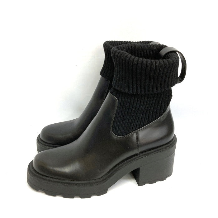 ZARA ザラ タグ付き トラックソールリブソックスブーツ 2164 310 800 ブラック size39 瑞穂店