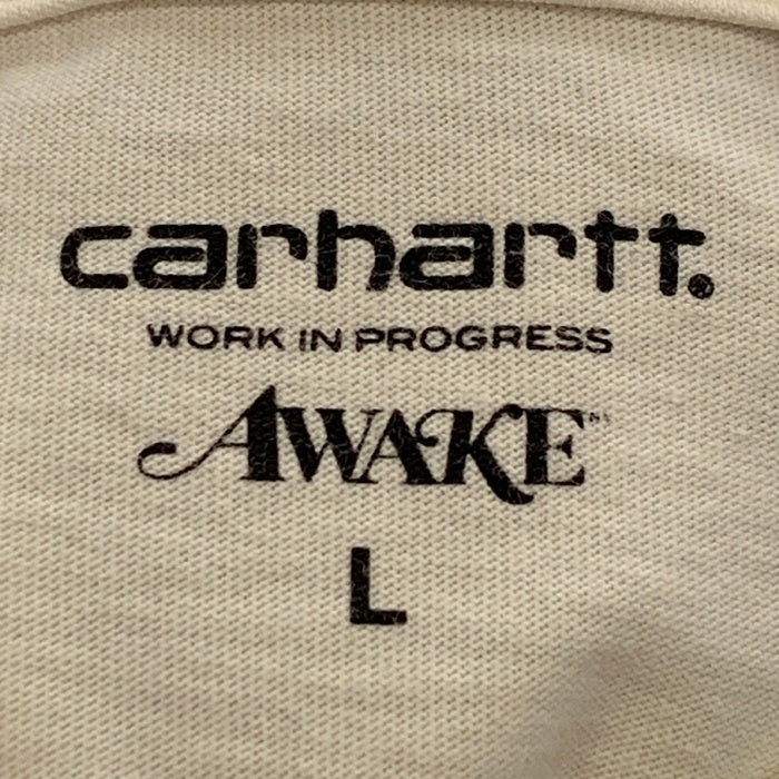 Carhartt W.I.P カーハート AWAKE NY アウェイク POKET T-SHIRT ポケットTシャツ バックプリント ホワイト Size L 福生店
