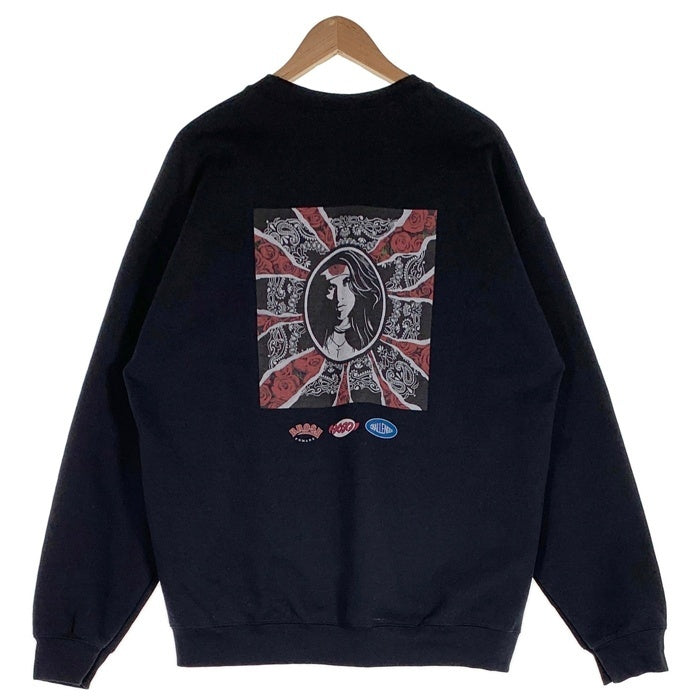 CHALLENGER チャレンジャー BROSH ブロッシュ HOSOI ホソイ プリント クルーネックスウェットトレーナー ブラック Size XL 福生店