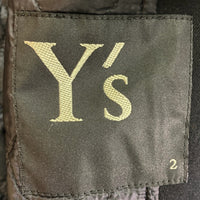 Y's ワイズ YR-C12-802 Thinslate 裏地キルティング 袖切替 ロングコート ブラック×ネイビー size2 瑞穂店