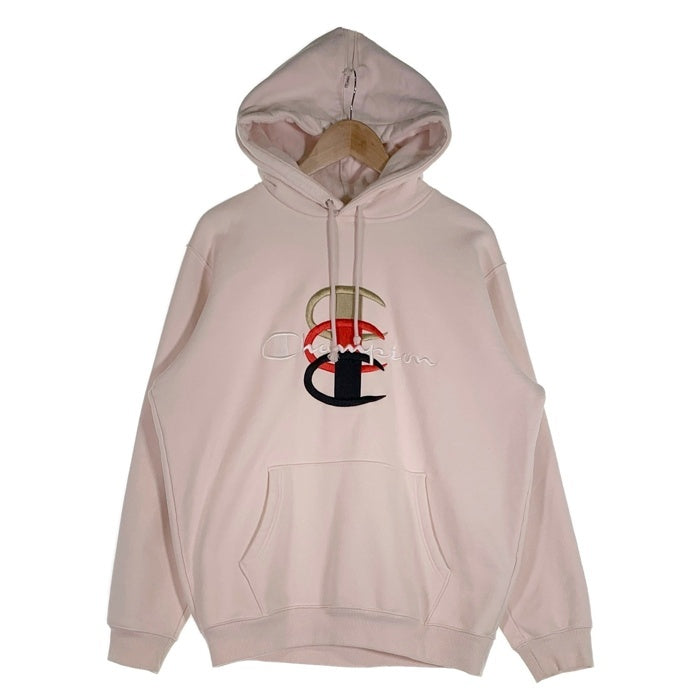Supreme シュプリーム 17AW Champion チャンピオン Stacked C Hooded Sweatshirt プルオーバースウェットパーカー ピンク Size L 福生店