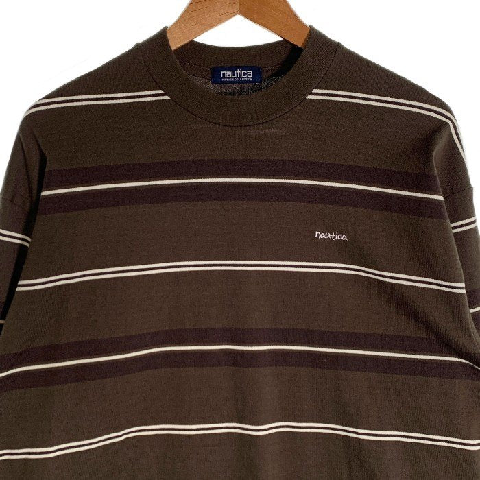 NAUTICA ノーティカ ボーダー ロングスリーブTシャツ ブラウン 213-1243 Size M 福生店