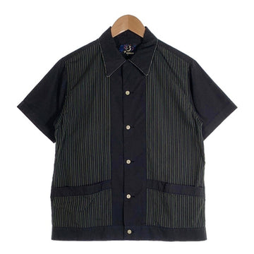 SAVOY CLOTHING サヴォイクロージング オープンカラー 半袖シャツ ブラック ストライプ ポケット ロカビリー Size M 福生店