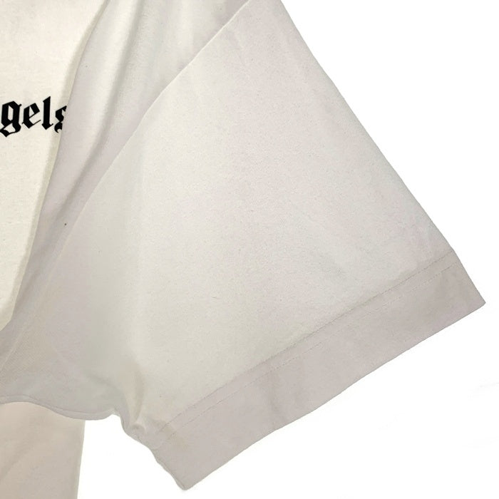 Palm Angels パームエンジェルス Logo Print T-Shirt ロゴプリント モックネック 半袖 Tシャツ フロッキープリント ホワイト PMAA001F18413018 Size S 福生店