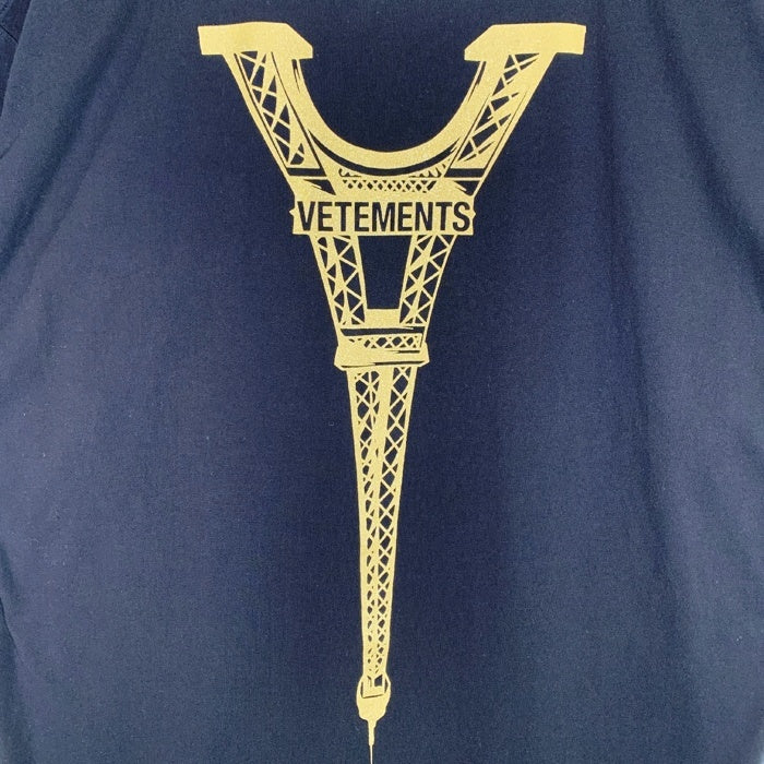VETEMENTS ヴェトモン Eiffel Tower Logo T-Shirt エッフェル塔 ロゴプリント Tシャツ ブラック UA53TR250B Size S 福生店
