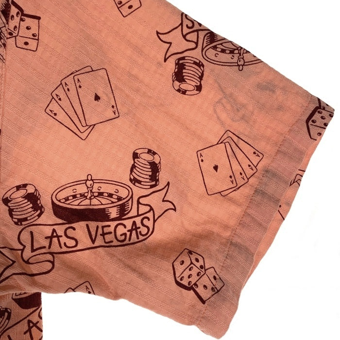 STAR OF HOLLYWOOD スターオブハリウッド LAS VEGAS オープンカラーコットンシャツ 半袖 ピンク SH36162 Size M 福生店