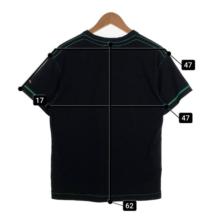 EVISU エヴィス カモメプリント Tシャツ ブラック ステッチグリーン Size 38 福生店