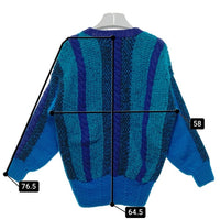 NOVO ハンドニット ウールセーター ブルー レディース Size L 瑞穂店