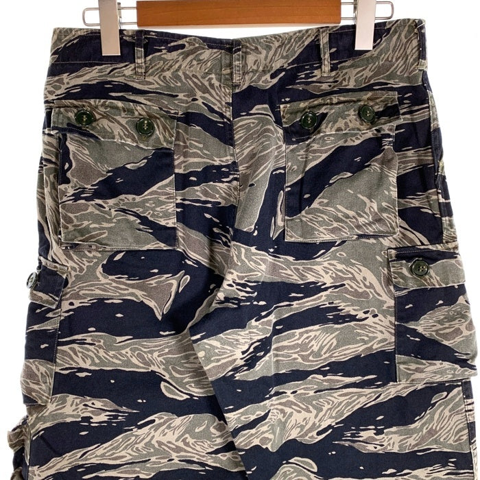 U.S.ARMY 米軍 レプリカ シルバータイガーストライプ カモフラージュ ミリタリーカーゴパンツ ASAHIファスナー Size US-M 福生店