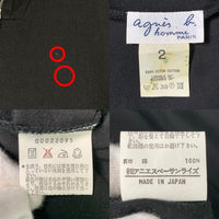agnes.b homme. アニエスベーオム ハーフジップ ハイネックカットソー コットン ブラック フランス製 Size 2 福生店