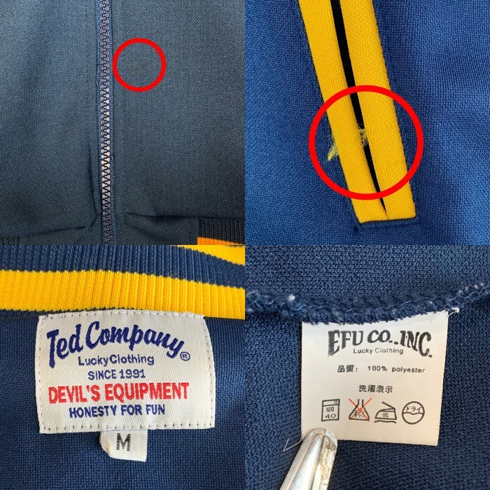 Ted Company テッドカンパニー トラックジャケット ジャージトップ プリント ネイビー イエロー Size M 福生店