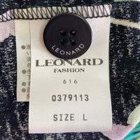 LEONARD レオナール ノーカラー ジャケット 総柄 ブラック sizeL 瑞穂店