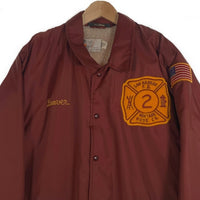 WEST WIND ウエストウィンド SAG HARBOR FIRE DEPT 裏ボア ナイロン コーチジャケット バーガンディー USA製 Size XXL 福生店