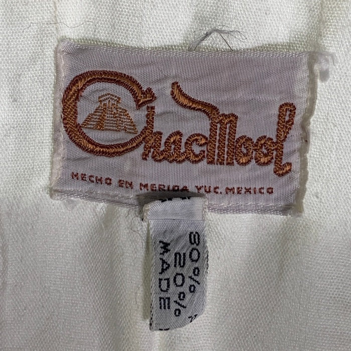 70's Chacmool チャックモール 刺繍 花柄 半袖 キューバ シャツ ホワイト メキシコ製 Size 36 福生店