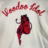 HYSTERIC GLAMOUR ヒステリックグラマー ベッドフォードコードストレッチ EVIL WOMAN ジップアップジャケット アイボリー 刺繡 0261AB07 Size L 福生店