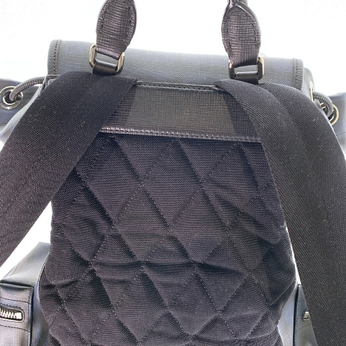 BURBERRY バーバリー PVC レザー バックパック リュック ブラックネイビーバーバリーチェック 福生店