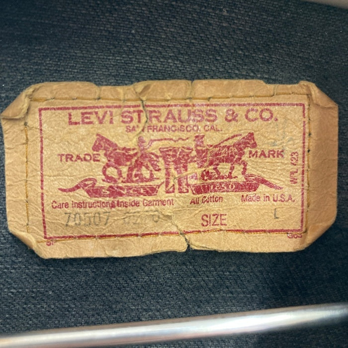 Levi's リーバイス 70507-0270 USA製 ボタン裏715 後染めブラック ハンドポケット トラッカージャケット Gジャン ブラック sizeL 瑞穂店